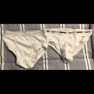 2 pairs of whity tighties. Nike and lands end